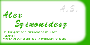 alex szimonidesz business card